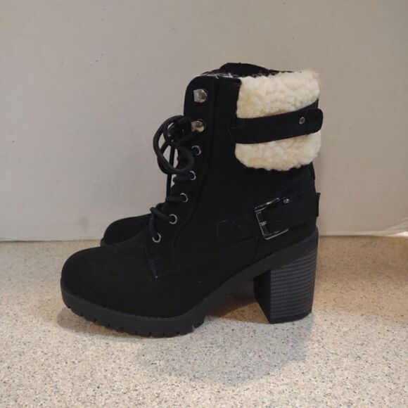 👍 Mudd New Suede Fur Lined Booties Size 6 A11 - Picture 3 of 6